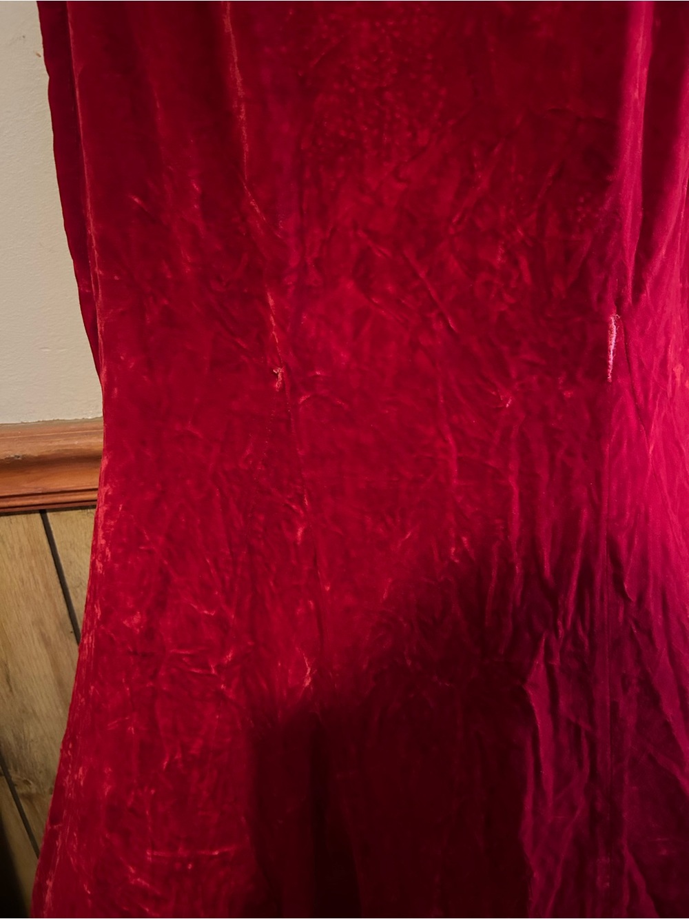 Sherri Hill Red Velvet Mermaid Gown Beaded Cap Shoulders prom pageant formal - Picture 6 of 8